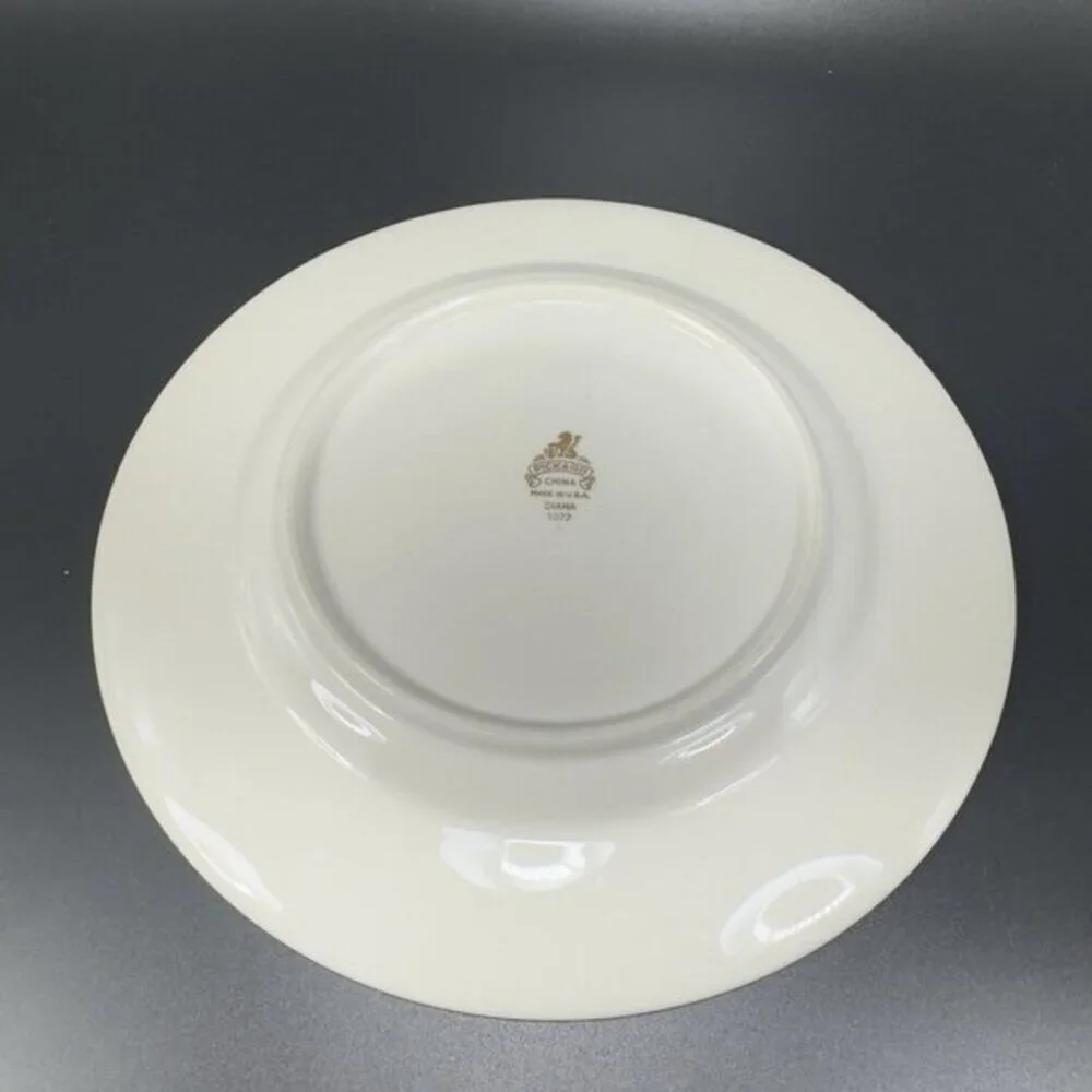 Pickard Fine Porcelain Diana Dish Plate 8in Plates‎ Dishes USA Green Ivory Set2
